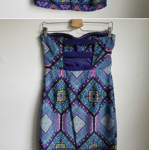 LULU'S Aryn K Taking Shape Strapless Blue Dress - Picture 5 of 5